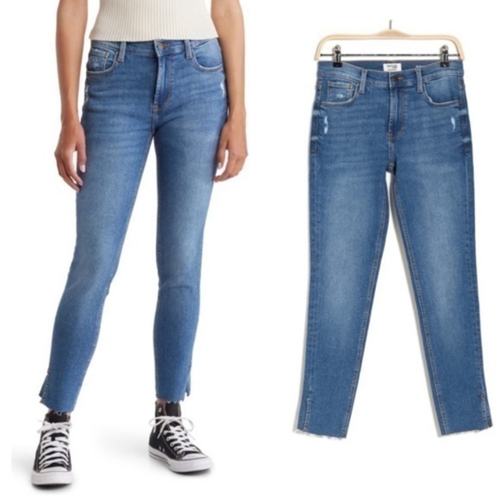 Kensie Frayed Hem High Rise Skinny Denim Jeans NWT  Size 4